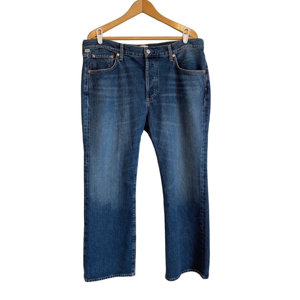 Citizens Of Humanity Ryan Low Slung Unisex blue jeans button fly straight leg 32